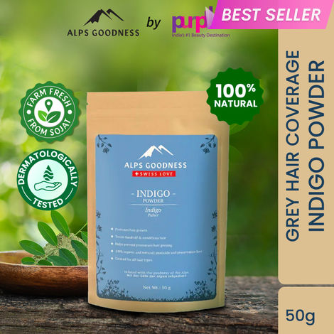 Buy Alps Goodness Powder - Indigo (50 gm) | | 100% Natural Powder | No Chemicals, No Preservatives, No Pesticides | Natural Hair Color | Promotes Hair Growth | Prevents Premature Greying-Purplle