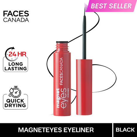 Buy FACES CANADA Magneteyes Eyeliner - Black 3.5 ml | Intense Color | Quick Drying | 24HR Long Lasting | Fine Tip Precision | Almond Oil Enriched | Waterproof | Smudgeproof-Purplle