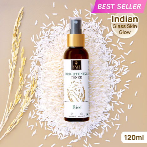 Buy Good Vibes Rice Brightening Toner | Rice water, Pore Minimizing, Glass skin, Korean skin | With Cucumber (120 ml)-Purplle