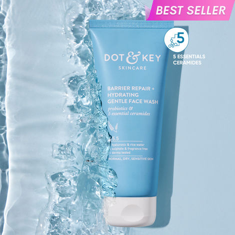 Buy Dot & Key Barrier Repair + Hydrating Gentle Face Wash With Probiotic & 5 essential ceremides | Face Wash for Dry, Normal & Sensitive Skin 100ml-Purplle