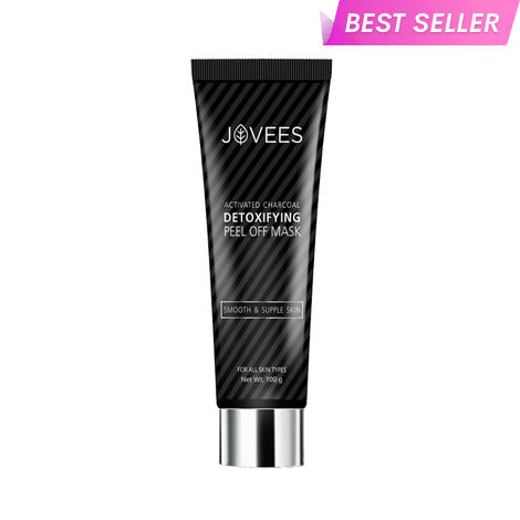 Jovees Herbal Activated Charcoal Detoxifying Peel Off Mask With Bamboo Charcoal & Moringa Seeds | Fights Pollution & De-Tan Skin | For Men & Women 100gm