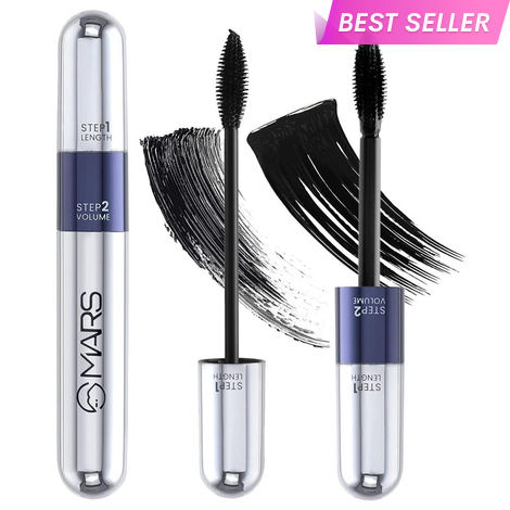 Buy MARS Double Trouble Volumizing and Lengthening Mascara | 2-in-1 Mascara for Women | Long Lasting (15 ml) (Black)-Purplle