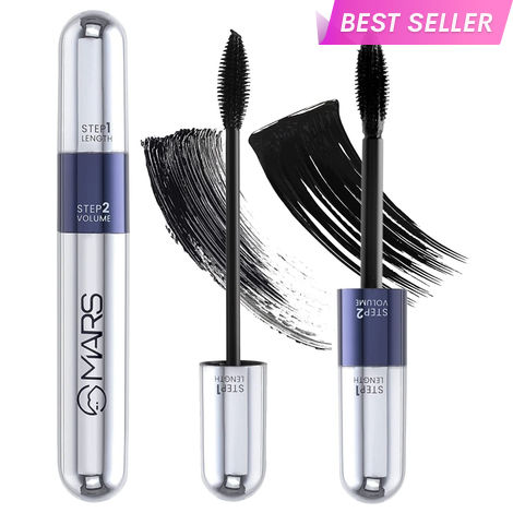 Buy MARS Double Trouble Volumizing and Lengthening Mascara | 2-in-1 Mascara for Women | Long Lasting (15 ml) (Black)-Purplle