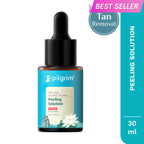 Buy Pilgrim 25% AHA + 2% BHA + 5% PHA Peeling Solution for Face Pigmentation, Acne Marks & Blemishes | Beginner Friendly |Exfoliating Serum For Glowing Skin | Men & Women| All Skin Types| At-home facial | Korean Skin Care (30 ml)-Purplle
