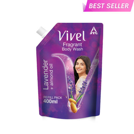 Buy Vivel Body Wash, Lavender & Almond Oil Shower Creme, Liquid Refill Pouch, 400 ml-Purplle