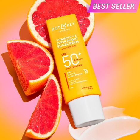 Buy Dot & Key Vitamin C + E Super Bright Sunscreen SPF 50+++ | for Even Toned & Glowing Skin | No White Cast, WaterLight I UVA/B & Blue Light Protection I Better Vitamin D absorption | 50 gm-Purplle