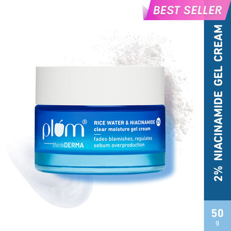 Buy Plum thinkDERMA 2% Niacinamide & Rice Water Clear Moisture Gel Cream | Fades Blemishes & Brightens Skin | with 3% MatmarineTM for Oil Control | Lightweight & Non-sticky | 100% Vegan | 50 gm-Purplle
