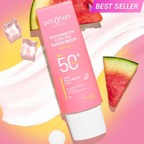 Buy Dot & Key Watermelon Cooling Sunscreen SPF 50 PA+++ | Face Sunscreen Suitable for Oily Skin & Combination Skin | No White Cast, Boosts Vitamin D Absorption & Quick Absorbing - 50 gm-Purplle