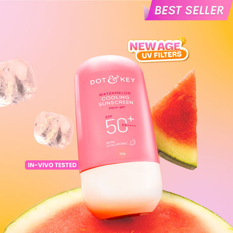 Buy Dot & Key Watermelon Cooling Sunscreen SPF 50+ PA++++, In-Vivo Tested Sunscreen for Oily Skin & Combination Skin - No White Cast, 50 gm-Purplle