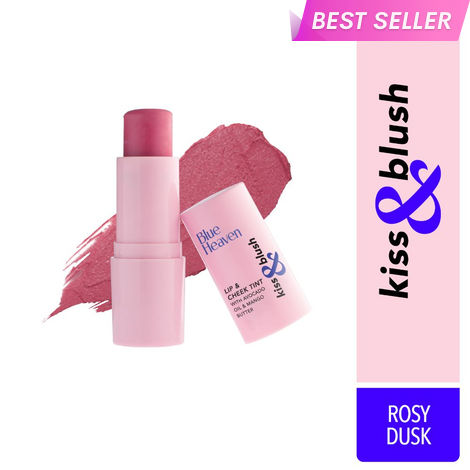 Buy Blue Heaven Kiss & Blush Lip, Cheek & Eye Tint with Avocado Oil & Mango Butter | 3-in-1 blush for face makeup | Rich & Creamy Formula |Easily Blendable | Multipurpose Makeup, Rosy Dusk, 8.5 gm-Purplle