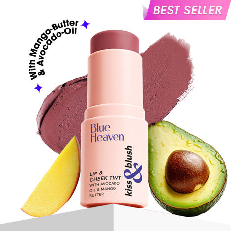 Buy Blue Heaven Kiss & Blush Lip, Cheek & Eye Tint with Avocado Oil & Mango Butter | 3-in-1 blush for face makeup | Rich & Creamy Formula |Easily Blendable | Multipurpose Makeup, Roasted Berry, 8.5 gm-Purplle