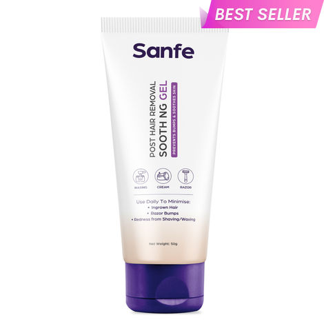 Buy Sanfe Post Hair Removal Soothng Gel For Women | Prevents From Razor Bumps & Redness | Minimizes Ingrown Hair | 0% Alcohol Formulation | 50 gm-Purplle