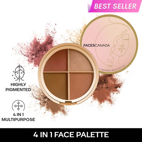 Buy FACES CANADA Second Skin 4 in 1 Face Palette, 14.5g | Blush + Contour + Highlighter | Lightweight & Highly Pigmented | Luxurious Velvet Finish | Silky Smooth Texture | Easy To Blend-Purplle
