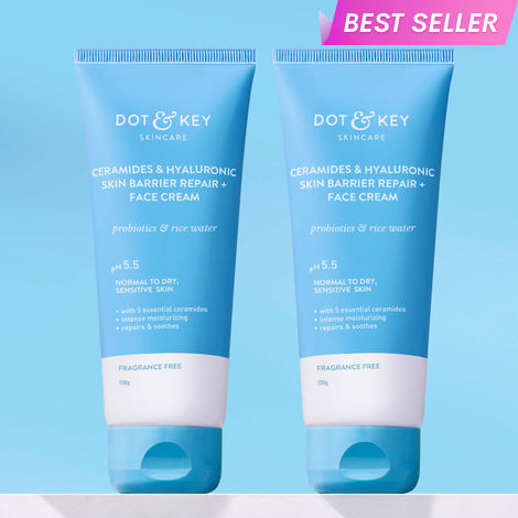 Buy Dot & Key Barrier Repair Ceramides Face Cream - Pack of 2, 200g | Face Cream-Purplle