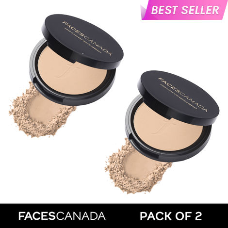 Buy FACES CANADA Weightless Stay Matte Finish Compact Powder - Ivory, 9 gm (Pack of 2) | Oil Control | Evens Out Complexion | Blends Effortlessly | Pressed Powder For All Skin Types-Purplle