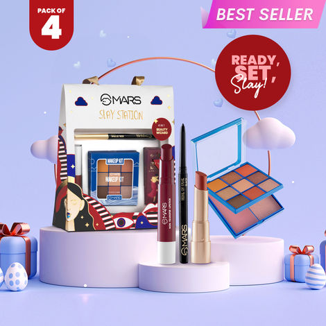 Buy MARS Slay Station 4-in-1 Beauty Wizard Makeup Kit - Lipsticks, Kajal, Eyeshadow, Blush & Highlighter Kit | 22.15 gm-Purplle