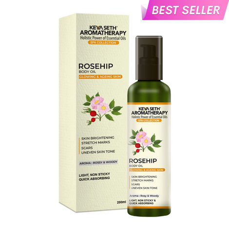 Buy Keya Seth Aromatherapy Rosehip Body Oil,Glowing, Ageing & Brighter Skin, Reduces Stretch Marks, Scars, Uneven Skin Tone 200 ml-Purplle