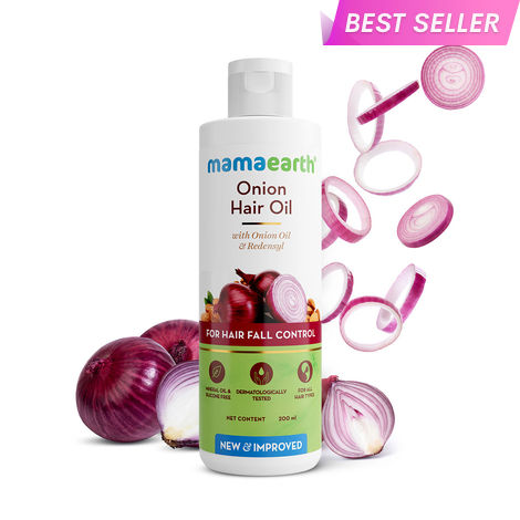 Buy Mamaearth Onion Hair Oil with Onion & Redensyl for Hair Fall Control - 200 ml-Purplle