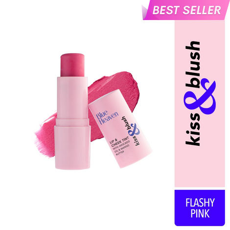 Buy Blue Heaven Kiss & Blush Lip, Cheek & Eye Tint with Avocado Oil & Mango Butter | 3-in-1 blush for face makeup | Rich & Creamy Formula |Easily Blendable | Multipurpose Makeup, Flashy Pink, 8.5 gm-Purplle