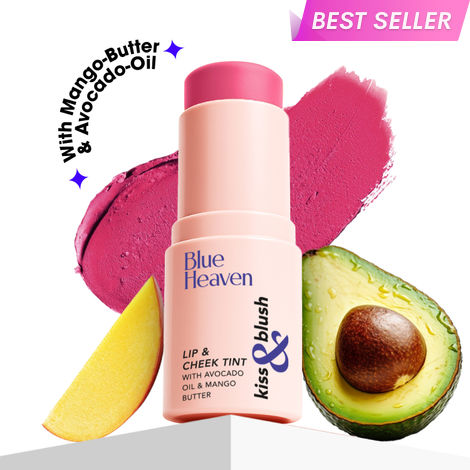 Buy Blue Heaven Kiss & Blush Lip, Cheek & Eye Tint with Avocado Oil & Mango Butter | 3-in-1 blush for face makeup | Rich & Creamy Formula |Easily Blendable | Multipurpose Makeup, Flashy Pink, 8.5 gm-Purplle