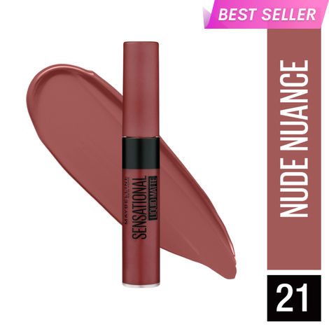 Buy Maybelline New York Sensational Liquid Matte Lipstick 21 Nude Nuance (7 ml)-Purplle