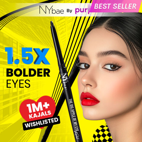 Buy NY Bae The Big Apple Of My Eyes Kohl Kajal - Black (0.30 gm) | Eyeliner | Waterproof | Smudgeproof | Kajal Pencil | Jet Black | Smokey Eye | Eye Makeup | Eyeshadow-Purplle