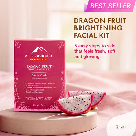 Buy Alps Goodness Dragon Fruit Brightening Facial Kit (34 gm) |&nbsp;Radiant Glow | Deep Hydration | Even Tone-Purplle