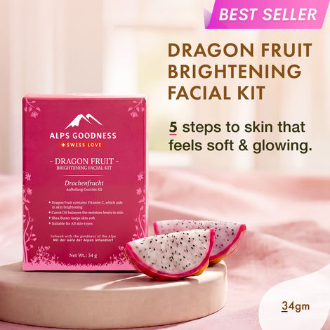 Buy Alps Goodness Dragon Fruit Brightening Facial Kit (34 gm) |&nbsp;Radiant Glow | Deep Hydration | Even Tone-Purplle