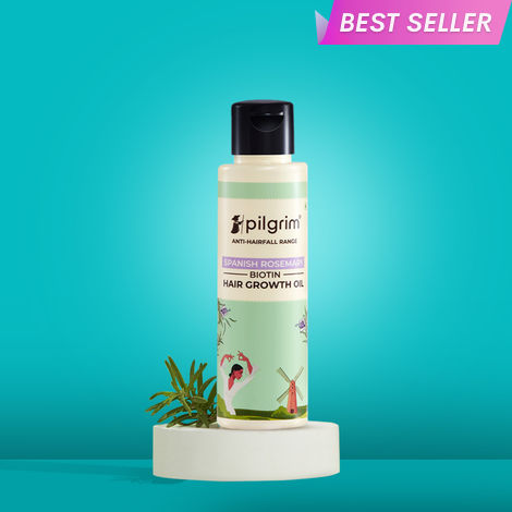 Buy Pilgrim Rosemary & Biotin Hair Growth Oil to Control Hair Fall, 100 ml, Strengthens Hair roots, Improves Hair Growth & Thickness, For Men & Women-Purplle