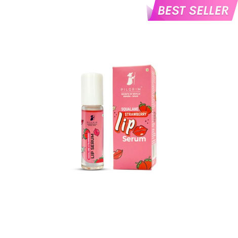 Buy Pilgrim Squalane Hydrating Strawberry Lip Serum roll-on, 6ml, with Shea Butter & Pomegranate for Plump & Soft Lips, for Men & Women-Purplle