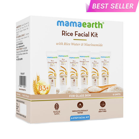 Buy Mamaearth Rice Facial Kit With Rice Water & Niacinamide for Glass Skin - 60 gm-Purplle