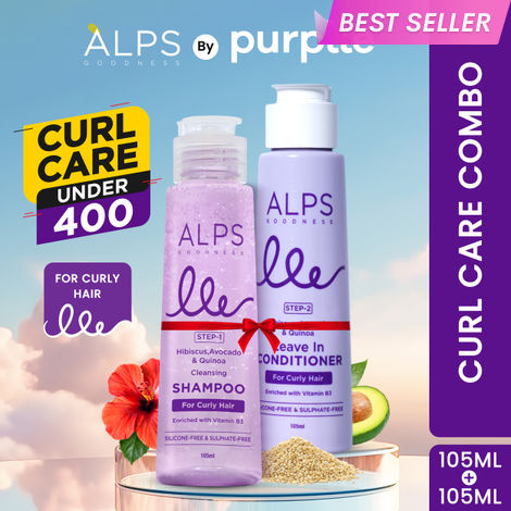 Buy Alps Goodness Curl Combo Shampoo & Conditioner with Avocado & Hibiscus for Curly & Wavy Hair (210 ml)-Purplle