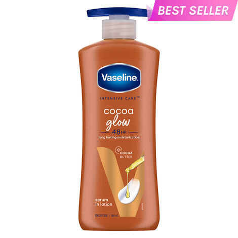 Buy Vaseline Cocoa Glow Serum In Lotion, 400 ml | 100% Pure Cocoa & Shea Butter for Glowing & Soft Skin-Purplle