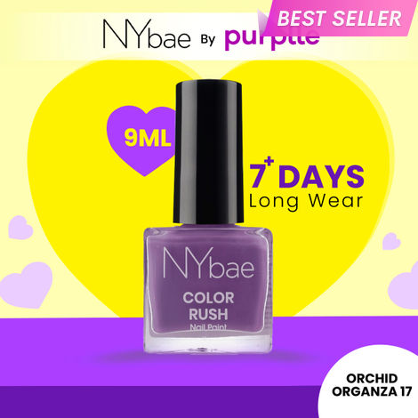 Buy NY Bae Color Rush Nail Paint - Orchid Organza 17 (9 ml) | Chip Resistant | Long Lasting | Quick Dry | Gel Nail Polish-Purplle