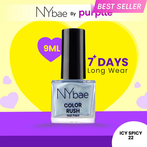 Buy NY Bae Color Rush Nail Paint - Icy Spicy 22 (9 ml) | Chip Resistant | Long Lasting | Quick Dry | Gel Nail Polish-Purplle