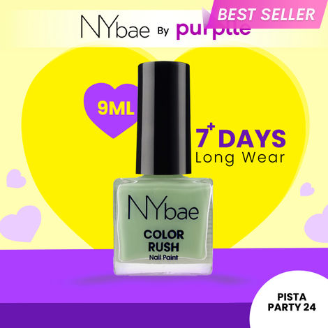 Buy NY Bae Color Rush Nail Paint - Pista Party 24 (9 ml) | Chip Resistant | Long Lasting | Quick Dry | Gel Nail Polish-Purplle