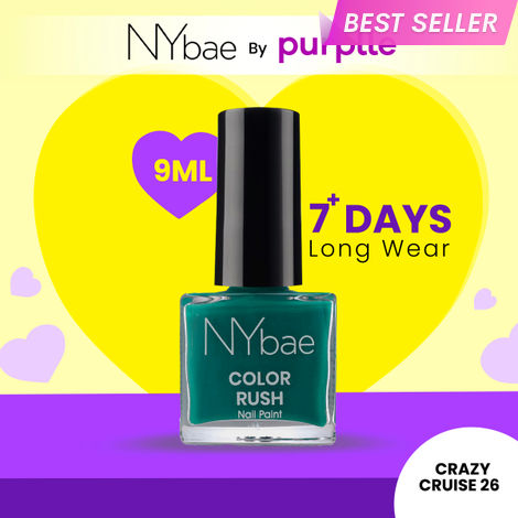 Buy NY Bae Color Rush Nail Paint - Crazy Cruise 26 (9 ml) | Chip Resistant | Long Lasting | Quick Dry | Gel Nail Polish-Purplle