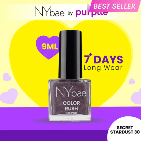 Buy NY Bae Color Rush Nail Paint - Secret Stardust 30 (9 ml) | Chip Resistant | Long Lasting | Quick Dry | Gel Nail Polish-Purplle