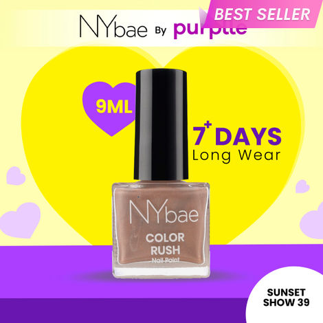 Buy NY Bae Color Rush Nail Paint - Sunset Show 39 (9 ml) | Chip Resistant | Long Lasting | Quick Dry | Gel Nail Polish-Purplle