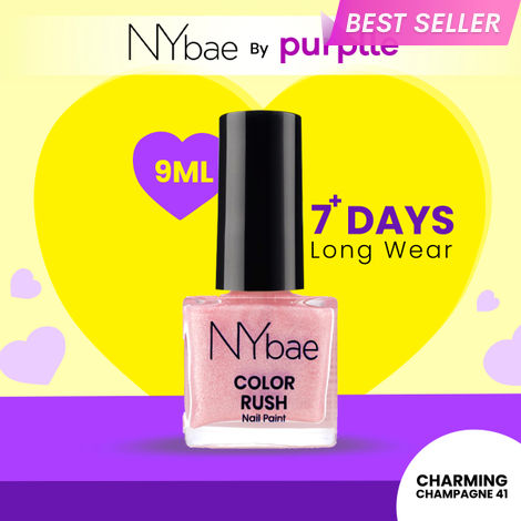 Buy NY Bae Color Rush Nail Paint- Charming Champagne 41 (9 ml) | Chip Resistant | Long Lasting | Quick Dry | Gel Nail Polish-Purplle