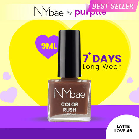 Buy NY Bae Color Rush Nail Paint - Latte Love 46 (9 ml) | Chip Resistant | Long Lasting | Quick Dry | Gel Nail Polish-Purplle