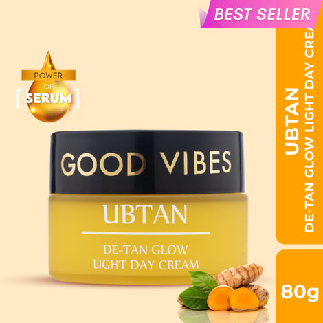 Buy Good Vibes De Tan Glow Ubtan Light Day Cream 80 gm-Purplle