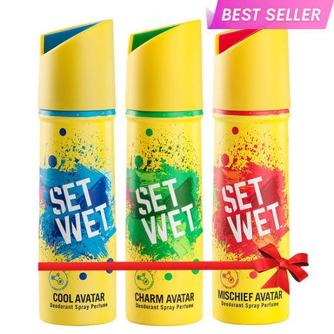 Buy Set Wet Cool, Charm and Mischief Avatar Deodorant Spray Perfume, 150 ml Each (Pack of 3)-Purplle