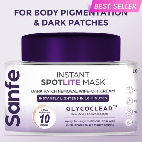 Buy Sanfe Instant Spotlite Mask | Lightens Dark Patches in 10 Minutes | Exfoliates Dirt & Dead Skin in Minutes | Instant Results Guaranteed| 100 gm-Purplle