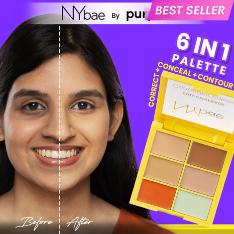 Buy NY Bae Full Coverage Concealer Palette - Fair Lady 01 (9 gm) | Concealer | Foundation | Contour | Colour Correctors | Glowing Fair Skin | Face Makeup | Creamy Finish-Purplle