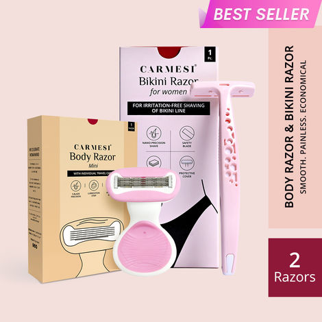 Buy Carmesi Body Razor Mini (Pack of 1) & Bikini Razor (Pack of 1)-Purplle