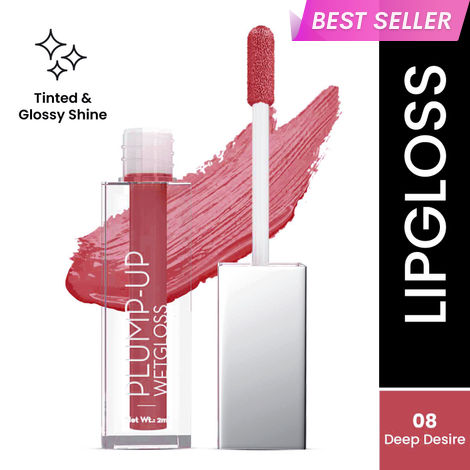 Buy Swiss Beauty Plump-Up Wet Lip Gloss for Glossy and Fuller Lips 8-Deep Desire 2 ml-Purplle
