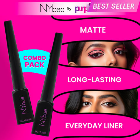Buy NY Bae Matte Skeyeliner Combo| Pack Of 2 | Black Eyeliner | Matte Finish | Long Lasting | Everyday Use | Quick Dry | Eye Makeup - Black (10 gm)-Purplle