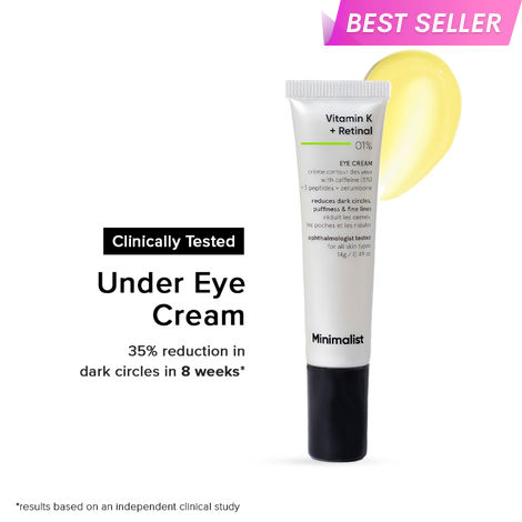 Buy Minimalist Vitamin K + Retinal 01% Eye Cream for under-eye dark circles & Puffiness 14 gm-Purplle