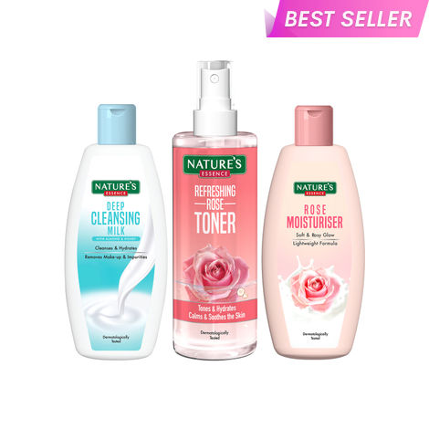Buy Nature's Essence CTM Combo - The Ultimate Skincare Trio, Cleansing Milk - Toner - Moisturiser, 300 ml-Purplle